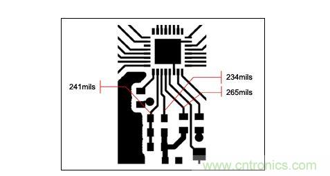 一個緊湊的PCB布局，寄生效應會對電路產生影響。