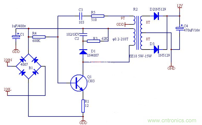 六款簡單的開關電源電路設計，內附原理圖詳解